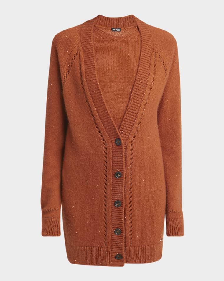 Paillette Cashmere V-Neck Cardigan by KITON