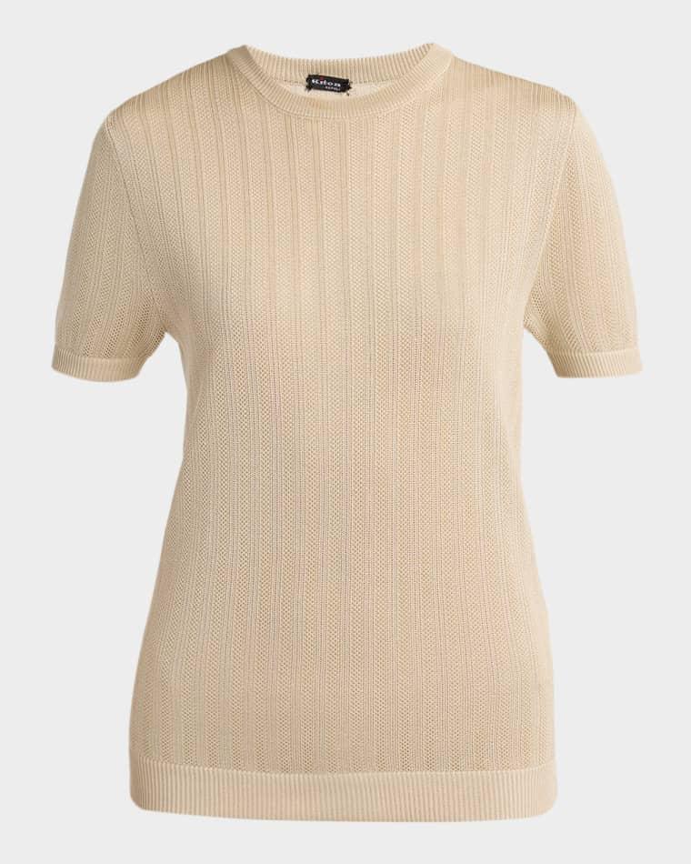 Pointelle Silk Knit Short-Sleeve T-Shirt by KITON