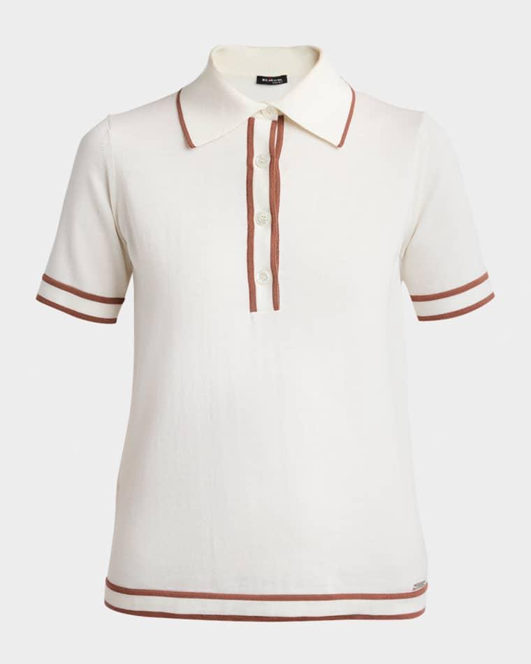 Short-Sleeve Rib Knit Polo Shirt by KITON