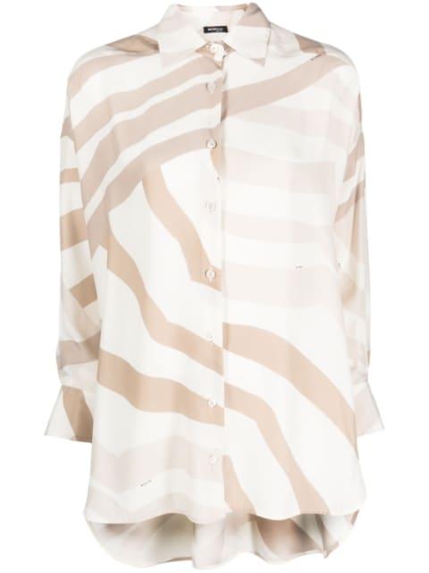 abstract-print long-sleeve shirt by KITON