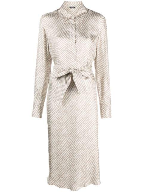 abstract-print silk shirt dress by KITON