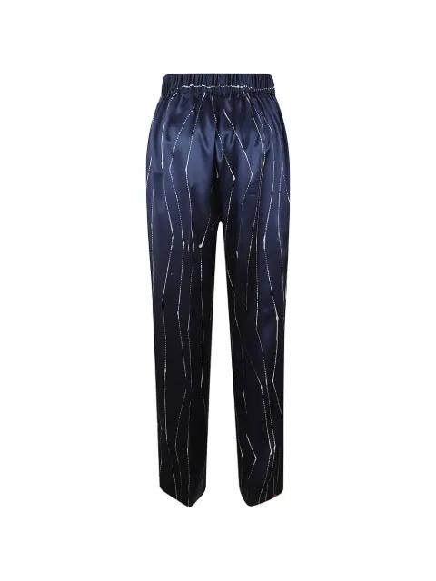 abstract-print silk straight trousers by KITON