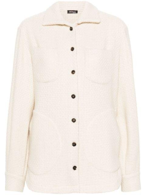 button-up cashmere-blend shirt jacket by KITON