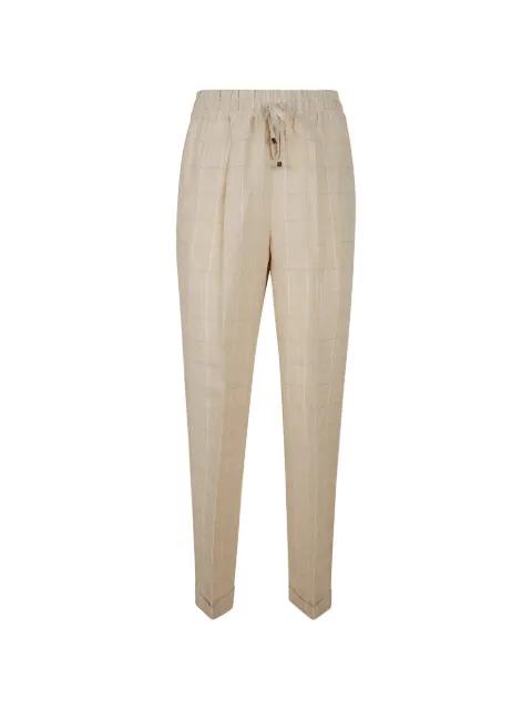 check-pattern drawstring trousers by KITON