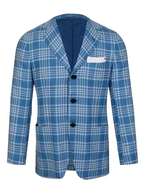 check-pattern pockets blazer by KITON
