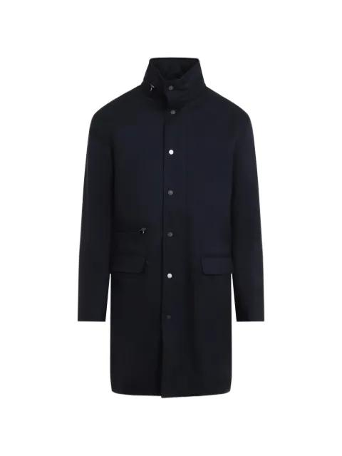 concealed-fastening high-neck coat by KITON