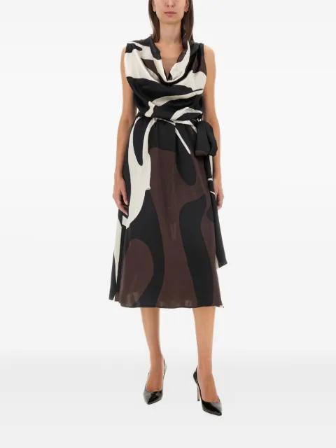cowl-neck abstract midi dress by KITON