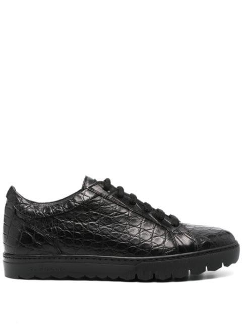 crocodile-embossed leather sneakers by KITON