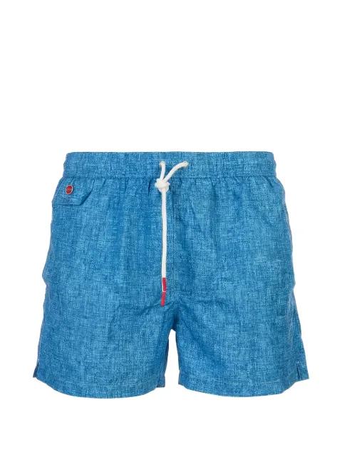 crosshatch-print swim shorts by KITON