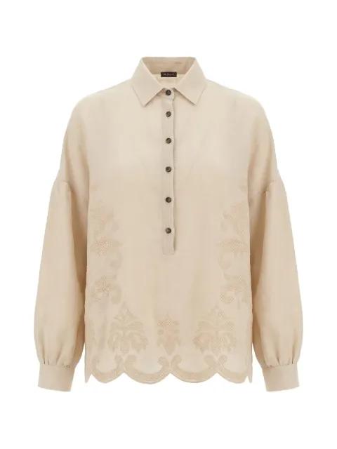 embroidered scalloped-hem blouse by KITON