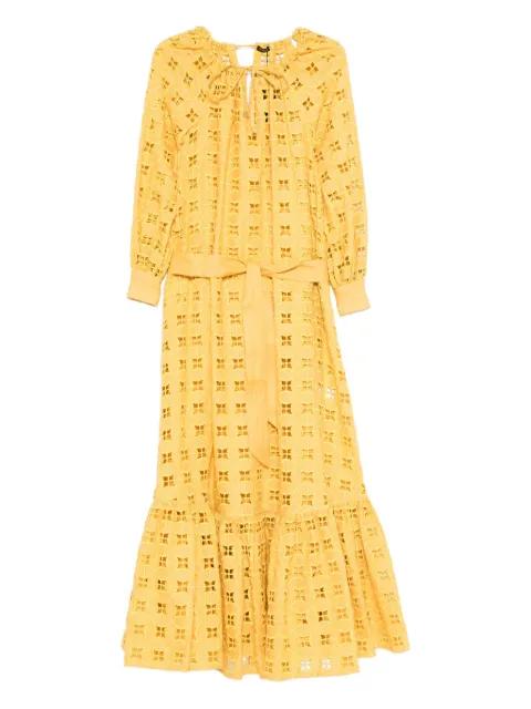 eyelet-embroidered tiered maxi dress by KITON
