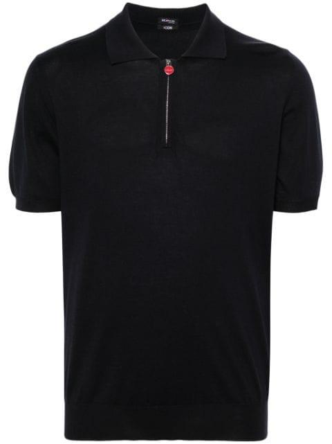 fine-ribbed cotton polo shirt by KITON