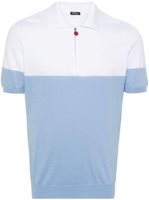 fine-ribbed two-tone polo shirt by KITON