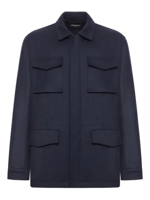 flap-pocket cashmere coat by KITON