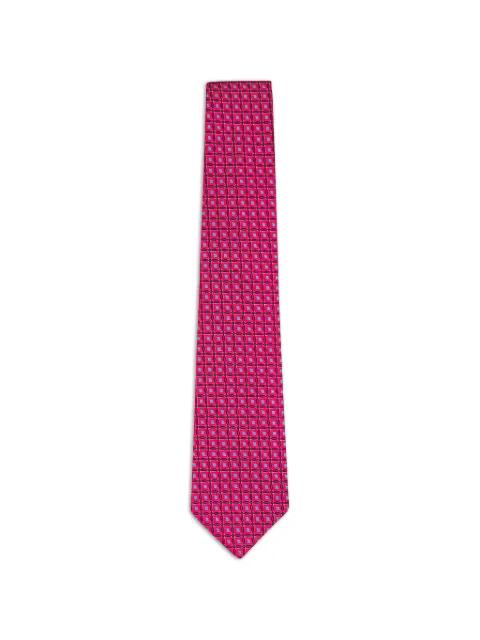geometric-pattern silk tie by KITON