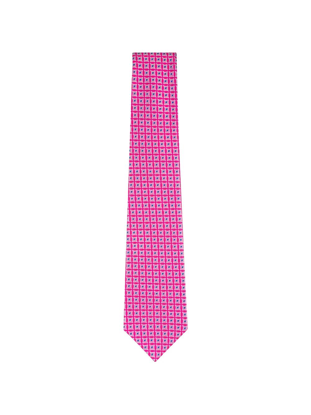 geometric-pattern silk tie by KITON