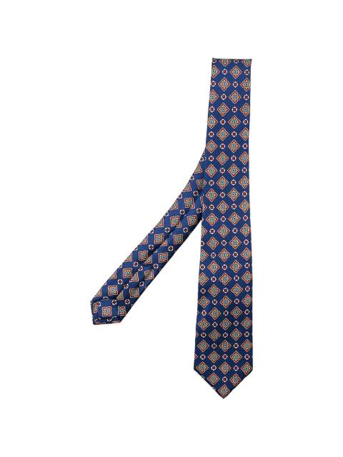 geometric-print silk tie by KITON