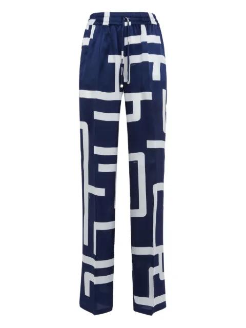 geometric-print silk trousers by KITON
