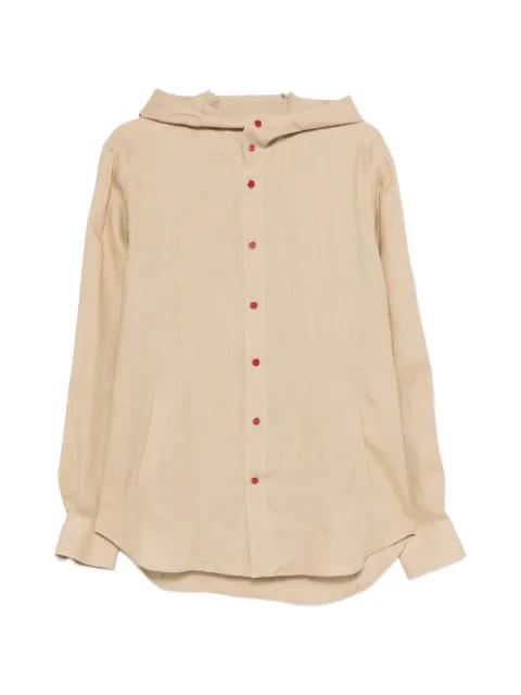 hoodied button shirt by KITON