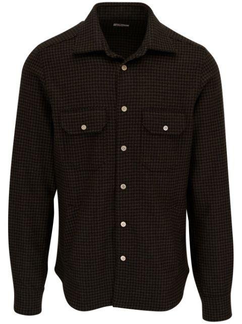 houndstooth-patterned cashmere shirt by KITON