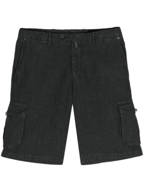 linen chambray cargo shorts by KITON