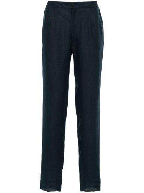 linen tapered trousers by KITON