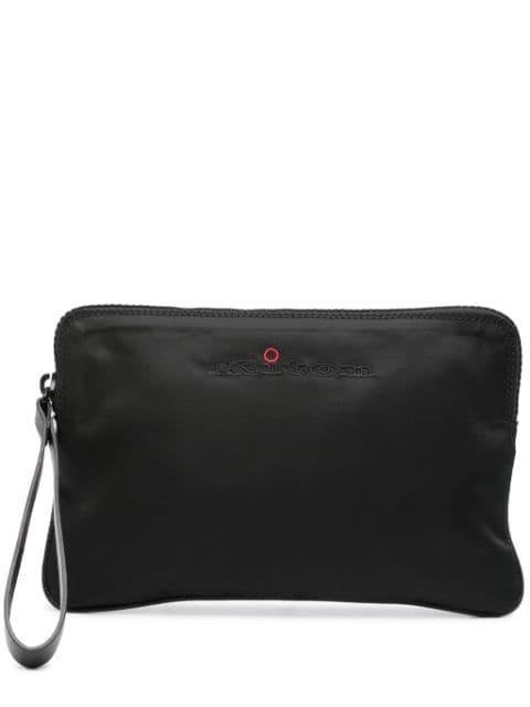 logo-embroidered iPad pouch by KITON