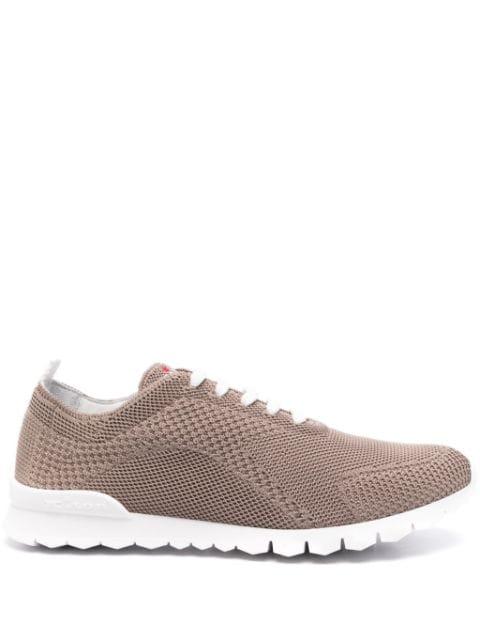 logo-embroidered knitted sneakers by KITON