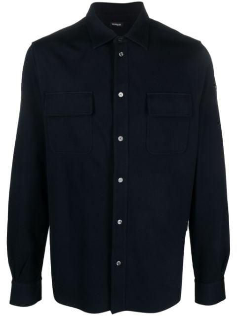 logo-embroidered stretch-cotton shirt by KITON