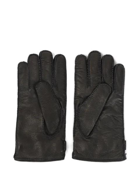 logo-plaque leather gloves by KITON