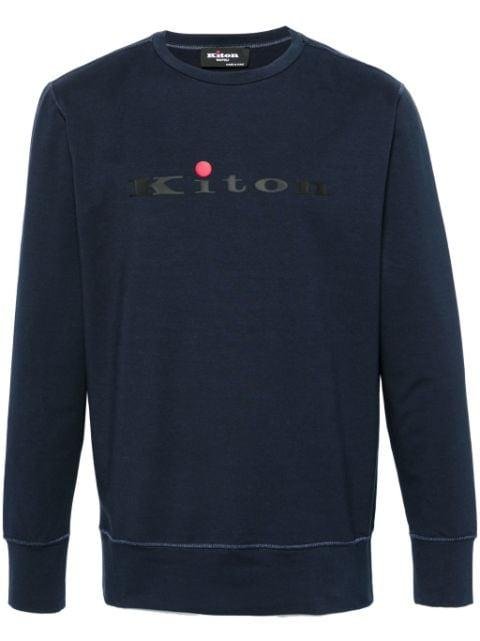 logo-print cotton blend sweatshirt by KITON