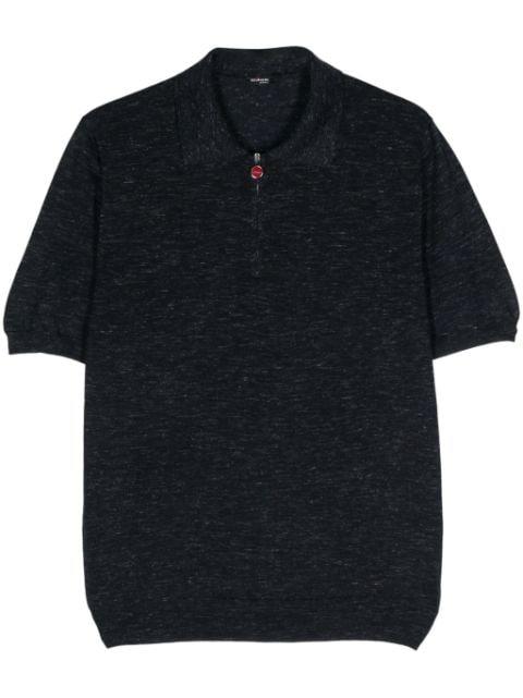 mélange fine-knit polo shirt by KITON