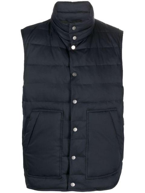 mock-neck padded gilet by KITON