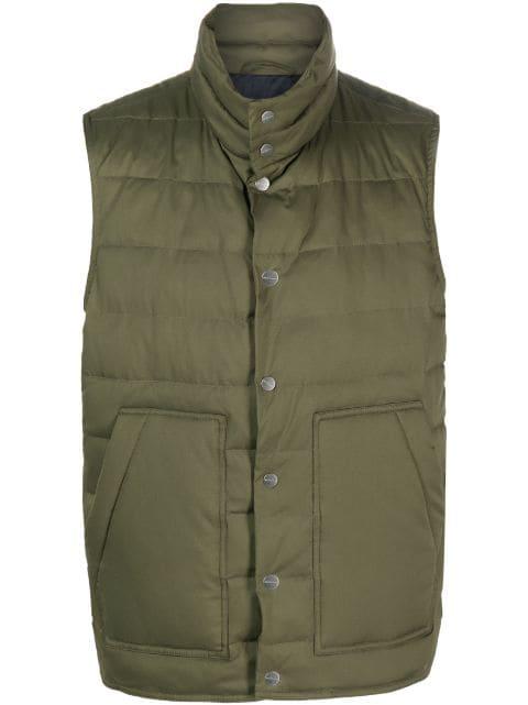 mock-neck padded gilet by KITON