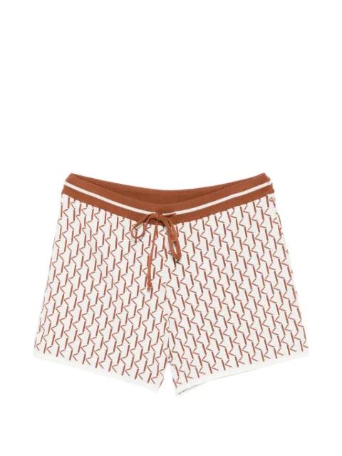 monogram-pattern knit shorts by KITON