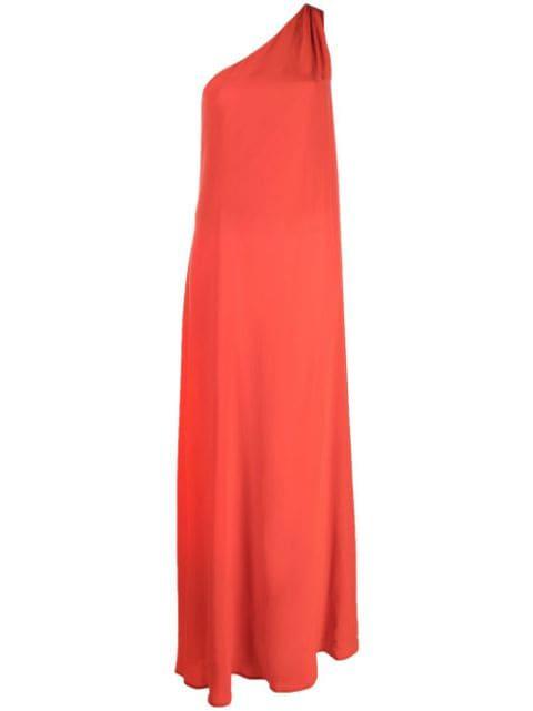 one-shoulder silk maxi dress by KITON
