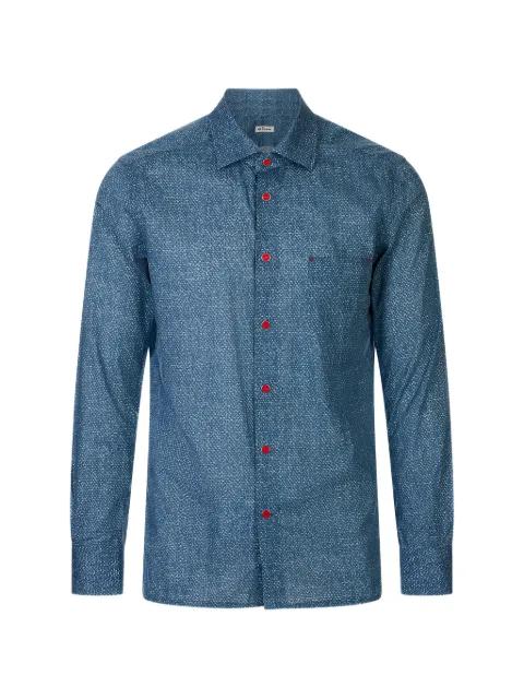 patterned-print button-up shirt by KITON