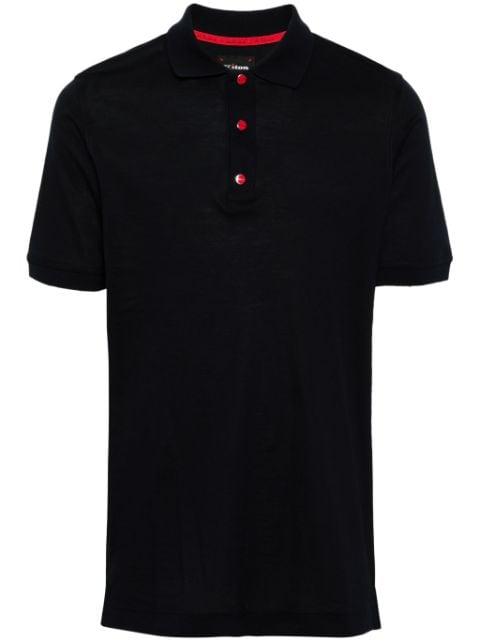 piqué-weave polo shirt by KITON