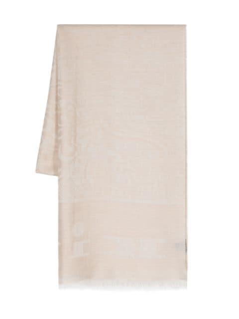 rectangular fringed scarf by KITON