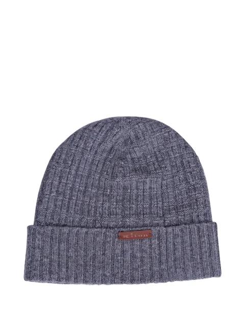 ribbed label beanie hat by KITON