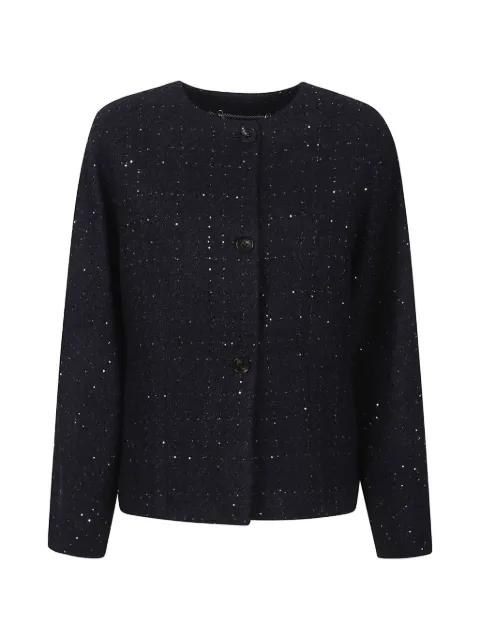 sequin-embellished bouclé twwed jacket by KITON