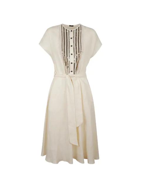 sequin-embellished frayed-trim dress by KITON