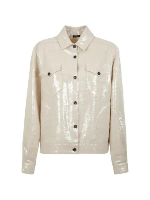 sequin-embellished straight-cut jacket by KITON