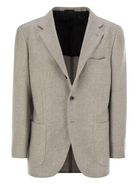 single-breasted patch-pockets jacket by KITON
