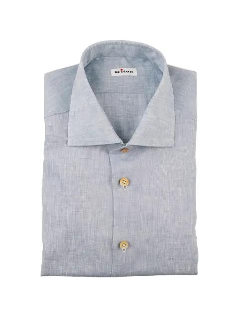slub-texture spread-collar shirt by KITON