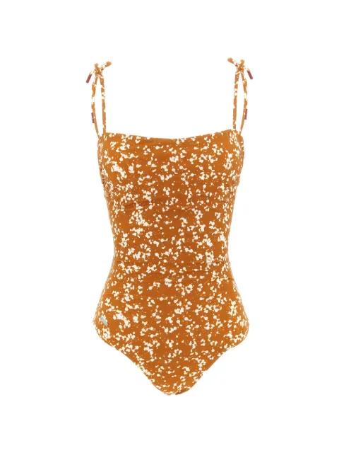 splatter-print tie-fastening swimsuit by KITON
