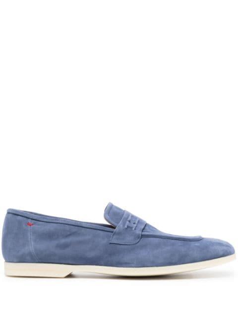 square-toe suede loafers by KITON