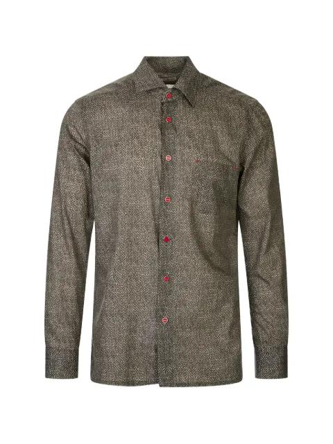 textured-finish button-up shirt by KITON