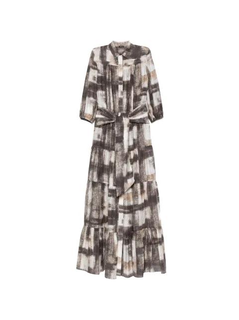 tie-waist tiered maxi dress by KITON