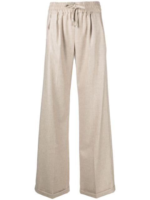 wide-leg cashmere trousers by KITON